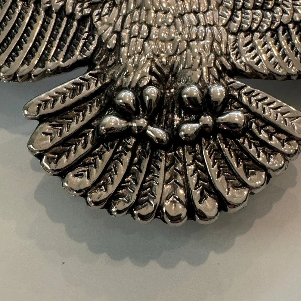 Vintage Classico Italia Eagle Belt Buckle Silver Tone A136‎ Western Biker